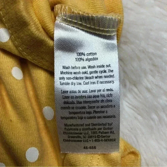 Gerber Onesie Diaper Shirt Yellow / White Polka Dots  Size Newborn - Picture 8 of 16